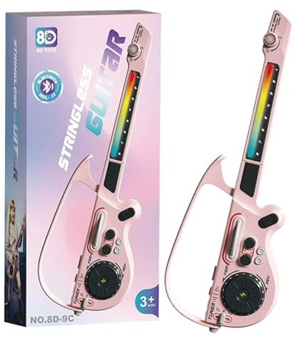 qixeuoa Kit de Guitare Électrique,Jouet Éducatif Pliable - Guitare Karaoké Rechargeable Jouets,pour Garçons Filles Jeunes Adolescents Voyage Maison École Anniversaire Noël
