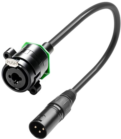 QIANRENON Adattatore Combo Jack su XLR per montaggio cavo corto XLR/TRS Combo maschio a 3 pin XLR maschio Hybrid Connector prolunga per microfono mixer amplificatore 35 cm