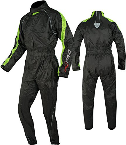 A-pro Combinaison Antipluie Nylon Etanche Motard Moto Doublure Reflechissant Fluo 3XL