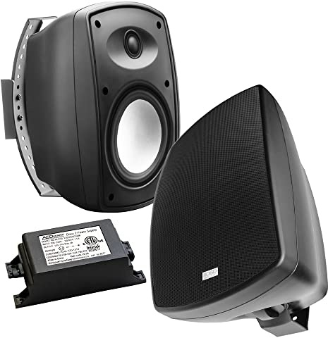 OSD Audio 5.25 Wireless Bluetooth Outdoor Patio Speaker Architectural Stereo Pair Black BTP525 Long Range