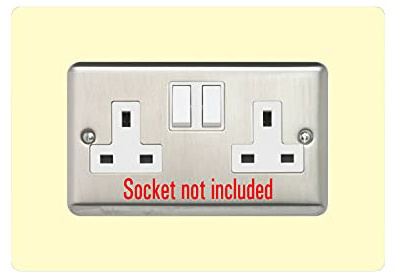 Double Socket Surround, Square Acrylic Back Panel Finger Plate, Decorative Frame for Neat and Tidy Finish, Colour:Ivory