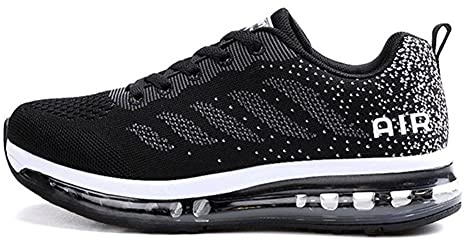 Zapatillas de Deportes Hombre Mujer Zapatos Deportivos Aire Libre para Correr Calzado Sneakers Gimnasio Casual(833-BK40)