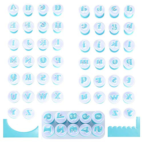 Nuoda Fondant Alphabet/Letter Cutters and Number set,Cake Biscuit Mold,Cake Decorating Tools, Cookie Stamp Impress,Embosser Cutter,DIY Sugar Cookies Chocolate Plunger(3 Set of Number and Letters)