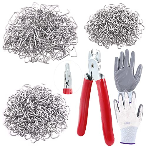 Swpeet 900Pcs 3/4 1/2 3/8 Anelli di maiale zincati con pinze di anello di maiale dritto Kit assortimento, kit di installazione di anelli di maiale di rivestimento professionale per Bungee Shock