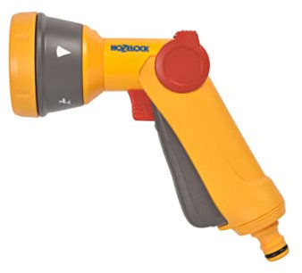 HOZELOCK - Multi-Jet Spray Gun : Ideal for Daily Use, Multi-Tasking Gun, Locking Function and Flow Control, 5 Patterns: Cone, Jet, Fast Fill, Fine Rose Flat [100-003-862]