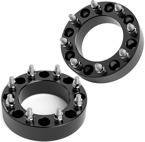 KSP 2 inch 8x180 Wheel Spacers for 2011-2024 Chevy Silverado 2500 2500HD 3500HD GMC Sierra 2500HD 3500HD, 50.8mm 8x180 to 8x180 Forged Lug Centric Wheel Adapters 130mm Center Bore with M14x1.5 Studs