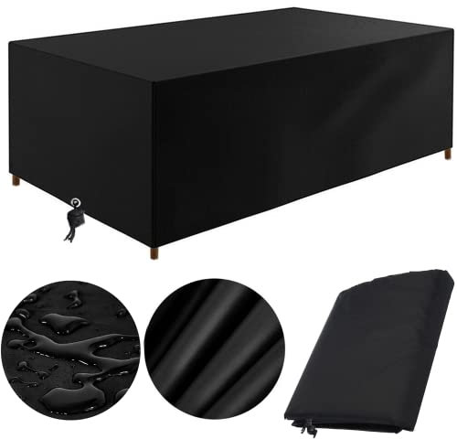 rngcpto Housse Table de Jardin Housse Salon de Jardin Exterieur 215x105x75cm, Bache Table de Jardin Imperméable Couverture de Protection Meubles Housse pour Mobilier de Jardin Rectangulaire