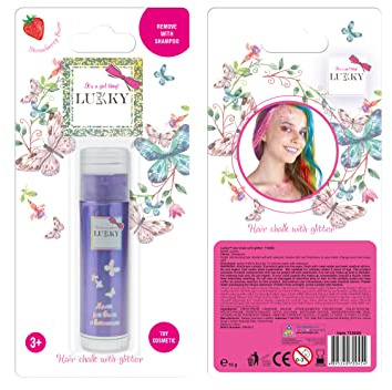 Lukky Gesso per capelli con glitter e lampone (10 g) (viola)