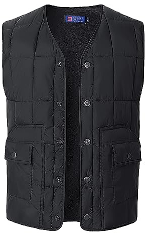 Btmpmcs Chaleco de Forro Polar para Hombre Ligero Invierno Cálido Deportivos Chaqueta Casual Abrigo Sin Mangas color sólido Chaleco Exteriores Chaquetas con Multibolsillos