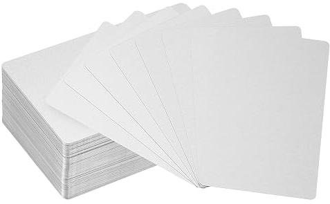 PATIKIL 150pz Sublimazione Metallo Biglietti Visita Vuoto, 0.21mm Spessore 3.4x2.1 Pollici Alluminio Stampabile Nome Carta per Personalizzato Fai da Te Stampa, Argento