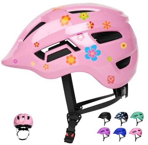 KORIMEFA Kleinkind Helm Kinder Fahrradhelm Baby Multi-Sport Verstellbarer Helm Sporthelm Radfahren Fahrrad Roller Skateboard Helm Leicht für Kinder Jungen Mädchen von 2-8 Jahren Alt (Rosa Blumen, XS)