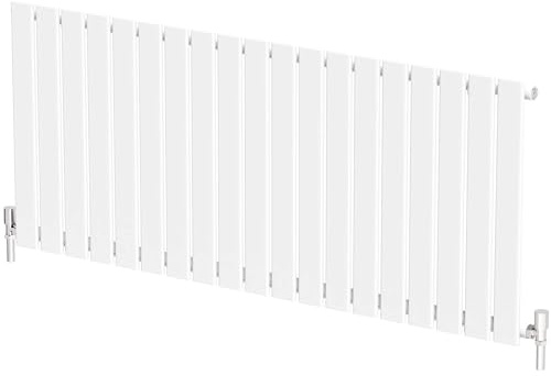 Radiant Living White Horizontal Radiator 600 x 1440mm – Single Flat Panel Designer Radiator, High Efficiency Modern Steel Heating for Living Room & Bathroom