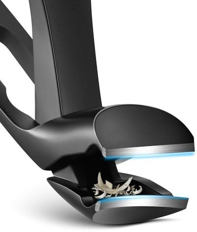 FVION tagliaunghie a testa angolata, taglia unghie per piedi con apertura a ganascia larga, tronchesino unghie piedi per mani, tagliaunghie unghie spesse portatile ultra affilato (Nero)