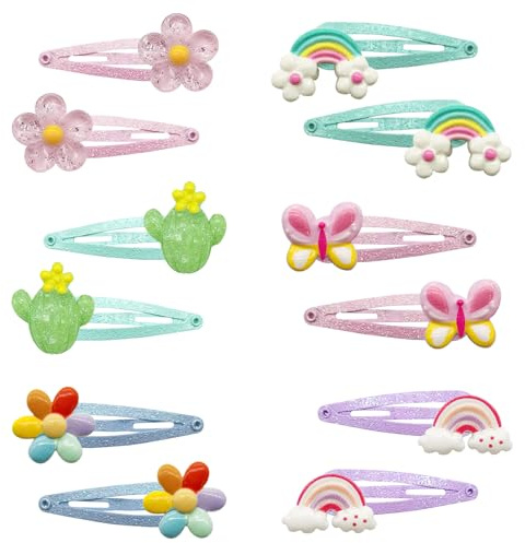 12 Fermagli per capelli colorati per neonati, bambini e bambine, stile 2