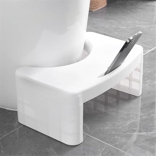 BAMFY Sgabello Da Toilette Adulto Accovacciato Multi Funzionale Casa Addensato Sgabello Per Cacca Per Il Bagno Sgabello Per L'Assistenza Alla Toilette Regali Salutari(Bianca)