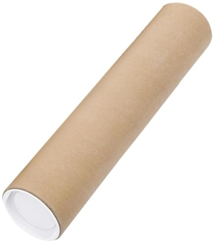 NASSMOSSE Mailing Tubes with Plastic End Caps, 2 x 20 Inch Kraft Paper Poster Tubes, Sturdy & Protective Shipping Tubes for Posters and Documents