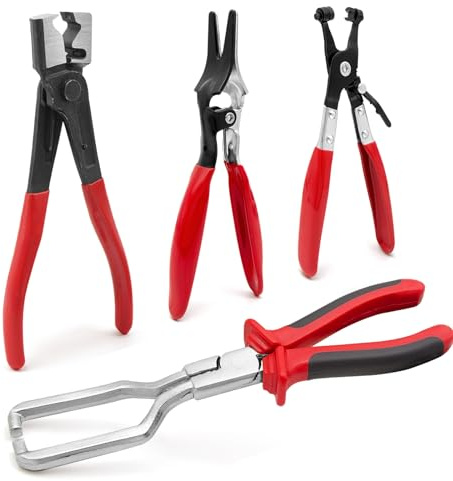 Luriseminger 4pcs Pinza per Fascette Stringitubo, Pinze per Fascette Auto, Pinza di Rimozione del Tubo, Clic-R Tipo per Pinze per Fascette, Hose Clamp Pliers per la Manutenzione Dell'automobile