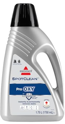 BISSELL SpotClean Pro Oxy soluzione detergente, formula 3 in 1 per moquette per pulitori portatili, rimuove le macchie, elimina gli odori, tecnologia StainProtect, 1,75 L, 20387