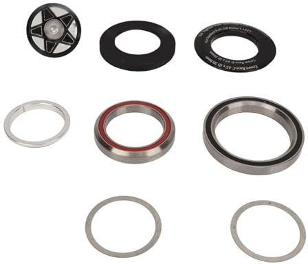 Kit de juego de dirección para bicicleta de aluminio CNC con tuerca en estrella, conjunto de dirección sellado e impermeable para tubo de dirección cónico de 41,8–52 mm con