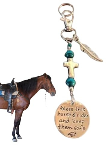 Pzuryhg Sadel och träns berlockklämma, sadelrep nyckelring - Vintage Cowboy nyckelring, hästsko - Nyckelring i legerad sadel med snidade bokstäver och säkerhetsspänne, Western Horse
