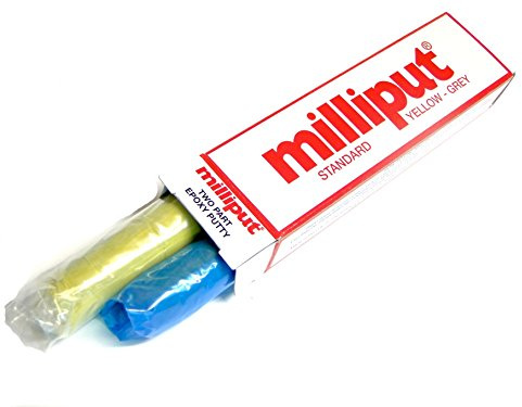 Milliput Masilla epoxi Pack de 3 (6 varillas) estándar amarillo gris ajuste frío modelado restauración esculpir