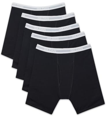 Gildan Men's Underwear Boxer Briefs, Multipack, Black (5-Pack), Medium