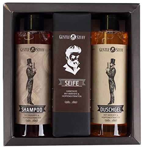 Lustapotheke® Geschenkset für Gentleman Duschgel, Shampoo und Seife für Männer