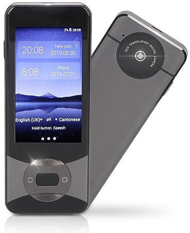 Sprachübersetzergerät, 127 Sprachen, Offline-Sprachübersetzung, Multidirektionaler Sofortübersetzer ohne Internet, Übersetzungsgerät, Unterstützt WiFi Bluetooth, für Lernen Reisen (Metallisches Grau)