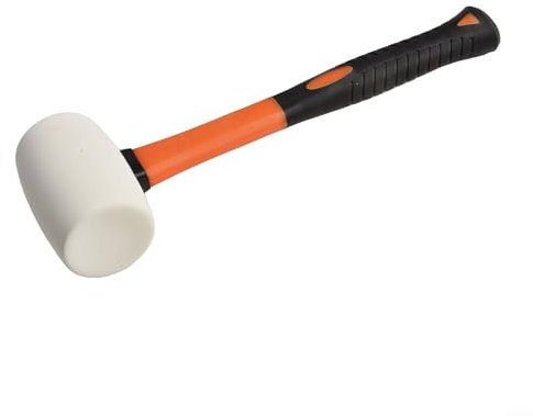 Sleek Design Fibreglass Handle Rubber Mallet Perfect for Crafting Projects at Home (White)