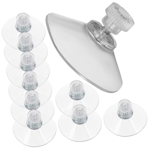 10 Pcs Suction Cups,40mm Waterproof Plastic Window Suckers for Glass,Transparent Knurled Nut Suckers,No Drilling Required Clear Suction Cup,Mirror,Wall,Other Smooth Flat (M4 Screws)