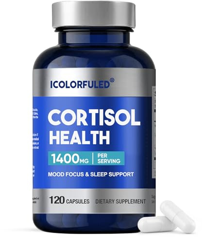 Cortisol Cápsulas - 120 Cápsulas Veganas, Favorece el Equilibrio Emocional, Relajación Natural, Antiestres, Ansiedad