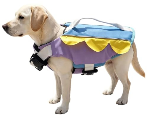Pet Flytväst - Justerbar Flytväst För Hundar I Alla Storlekar | .Vibrerande Färg För Synlighet Jacka Med Handtag, Justerbara Remmar Säkerhet PFD essenti-al Water Safety Gear