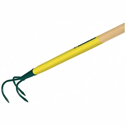 Leborgne, Griffe Piocheuse 3 Dents, Outil de jardinage en acier inoxydable, compact, couleur orange, idéal pour désherber et aérer le sol, parfait pour les jardiniers amateurs et professionnels