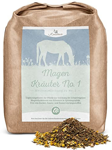 Krauterie Magen Kräuter No. 1 (2000 g) für Pferde in Spitzenqualität - Artgerechtes Ergänzungsfutter aus Pferdekräutern frei von künstlichen Zusätzen, melassefrei, getreidefrei, zuckerfrei