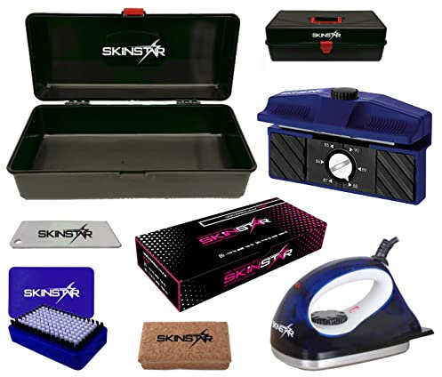 SkinStar Startset, Wachseisen Bürste Wachs Kantenschleifer inkl. Wachskoffer 7-teilig