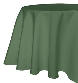 texpot Tischdecke 135 x 180 cm oval Dunkelgrün Leinenoptik Lotuseffekt Fleckschutz Bügelfrei Tischtuch