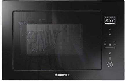 Hoover H-MICROWAVE 500 HMBG25/1GDFB, Microondas integrable con grill, 25L, Digital, Sin marco, 5 niveles potencia, 6 programas automáticos, Plato giratorio 31,5cm, Quick Start, 900W/1000W, Negro