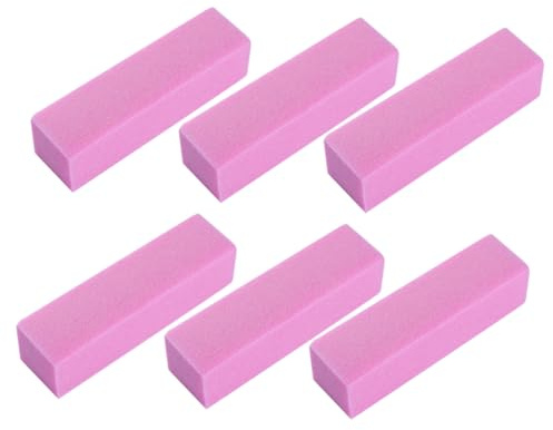 Healvian Blocchi per Unghie 10 Pezzi Rosa per Manicure Spugna Abrasiva e Levigante a Quattro Lati, per Uso Domestico e Saloni Professionali