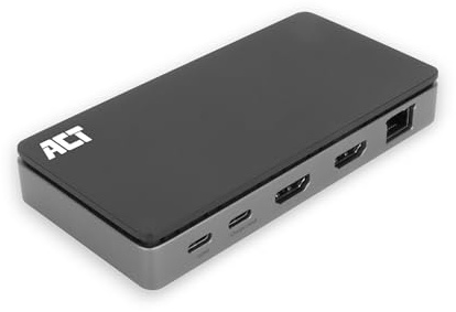 ACT 9 en 1 USB C Docking Station 4K60Hz, 2 Puertos HDMI, 100 W PD - AC7093