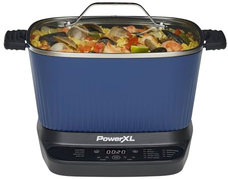 STIRMAX™ Midnight Blue 7.5 Quart Digital Multi-Cooker with Automatic Paddle to Stir and Shred, 9 in 1 programmable presets to Sauté, Sear, and Brown Food Before Simmering