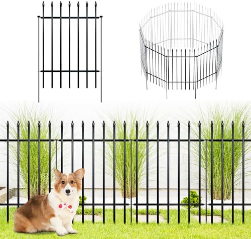 ARIFARO Dekorative Metall Gartenzaun 81cm hoch x 61cm breit 5 Pack, Tier Barriere für Hund Haustier, Grenze Gartenzaun für Outdoor Patio Rasen Hof Blumenbeet