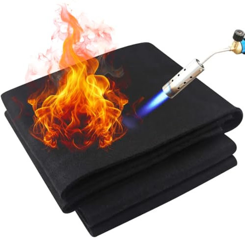 Nicoman Welding Blanket Fireproof Mat 50 x 50 x 0.5cm, Carbon Felt High Temper Fire Proof Insulation Pad up to 1800°F/2000°C Heat Resistant Material Flame for Grill Soldering Welders Plumbers