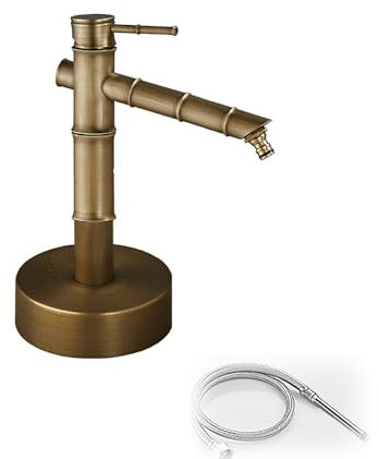 Fuente Jardin Exterior de Metal Anticongelante, Columna de Agua Vertical Cilíndrica, Grifo Jardin para Riego, Lavado, Granjas, Pastos y Patios(13in/34cm)