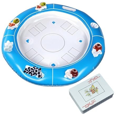 Table Flottante pour Piscine | Table De Cartes Gonflable pour Piscine | Accessoire De Divertissement pour Jours Chauds Parc Aquatique Et Spa