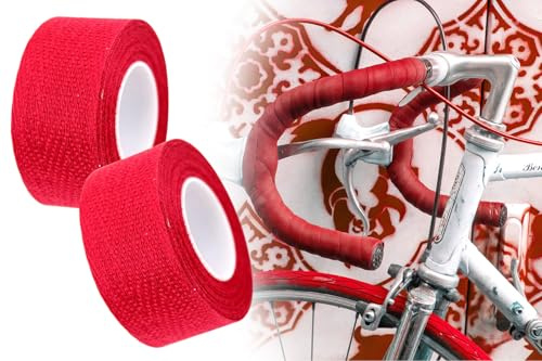 2x Fahrrad Lenkerband Velox 2 x 260cm, 100% Baumwolle Textil Rot, robust, selbstklebend, MTB, Trekking, Kinderfahrrad Rennrad E-Bike