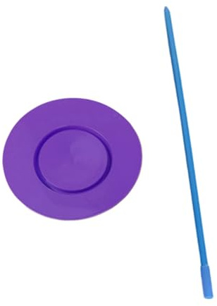 FashionCha Jonglierteller Drehteller Balancierteller Zirkusteller mit Stab Aus Flexiblem PP für Kinder Und Erwachsene bei Bühnenauftritten, Violett