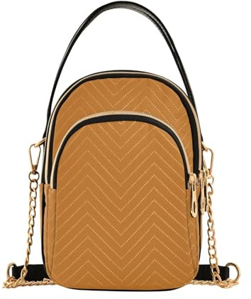 RPLIFE Ocker Damen Kleine Taschen und Geldbörsen Kette Geldbörse