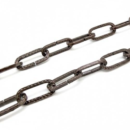 1,5 m Dekokette Fumé Ø 2 mm – strukturierte Zierkette aus Stahl – braunmetallische Lampenkette nicht verschweißt – Rundgliederkette für Leuchten Deko DIY Innenbereich