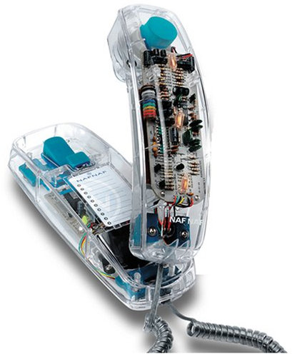 Naf Naf Luminophone 2 - Teléfono fijo con iluminación (10 entradas de memoria, J990), transparente [Importado de Francia]