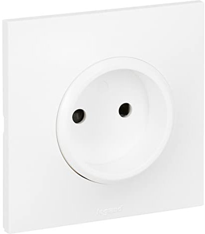 LEGRAND - Prise Electrique Murale 16A Sans Terre Neptune - Prise Monobloc - Fixation à Griffes/Vis - Blanc